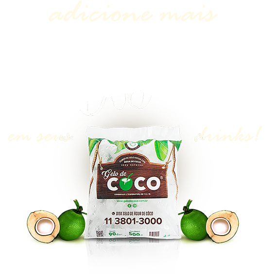 Gelo de coco para drinks - 250ml